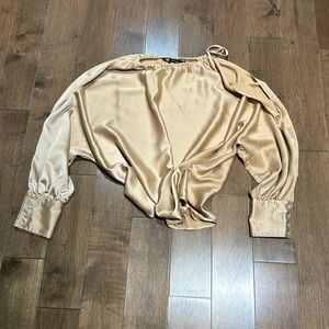 Zara blouse gold satin sz L